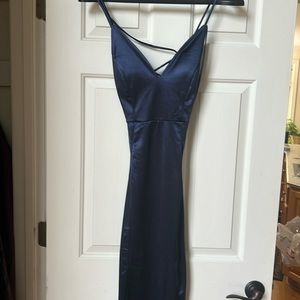 Never worn dark blue satin room dress